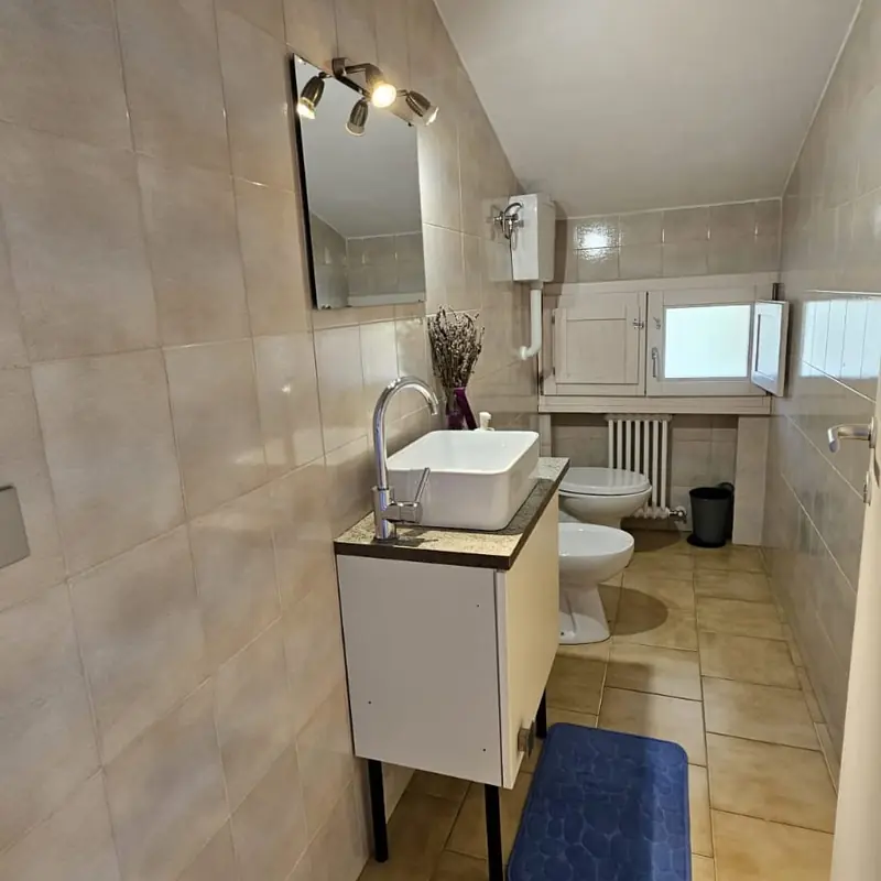 Il bagno con doccia dell'appartamento